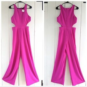 Beautiful fuchsia cut out jumpsuit